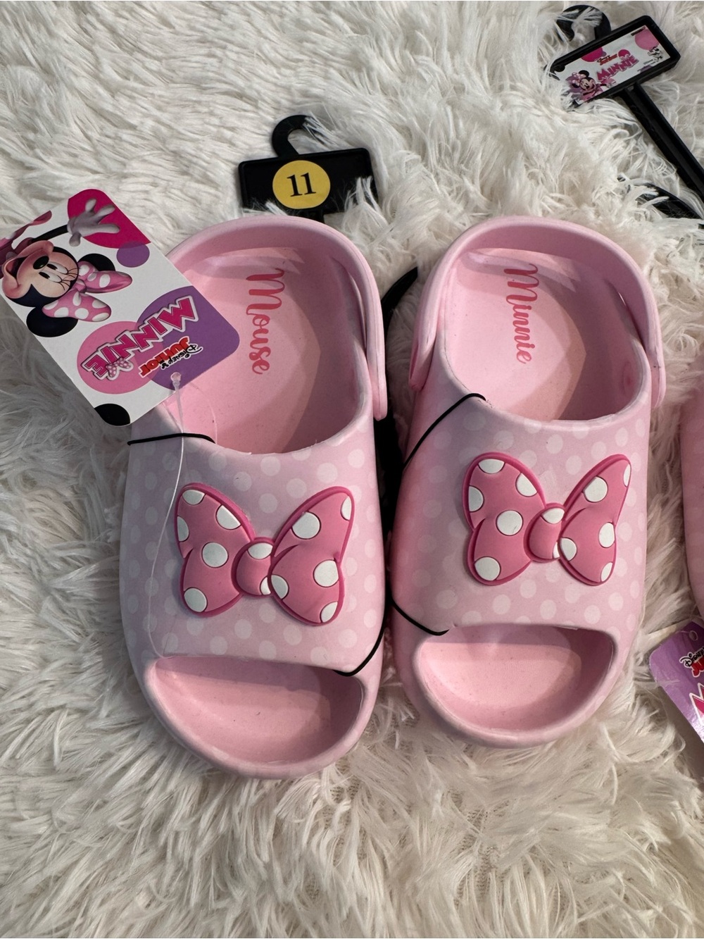 Disney Pink Minnie Bow Slide Sandals for Kids